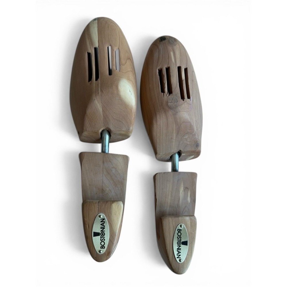 VTG Shoe Keepers Cedar Shoe Trees Men's Sz Lg Adjustable Solid Wood Vented